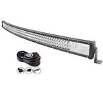 AUXTINGS 52 inch 132cm 675W Curved LED Light Bar 7D Lens Spot Flood Combo Beam Triple Row LED Work Diving Lights with Wiring Harness Kit for Off Road ATV AWD SUV 4WD 4x4 Pickup,12V 24V Waterproof