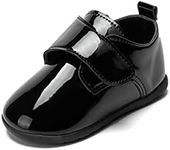 Sonsage Infant Baby Boys Girls Oxford Shoes PU Leather Loafers Flats Non-Slip Unisex Classic Moccasins Rubber Soft Sole Newborn Toddler Walking School Uniform Wedding Dress Shoe, 2236-black, 12-18