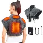 Vofuoti Portable Heating Pad for Neck and Shoulders, Cordless Heating Pad with Battery and 3 Heat Settings, Weighted Electric Heated Neck Shoulder Wrap, 16'' x 22'', 2.2lbs