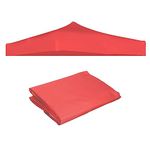 HACER Canopy Replacement Top Cover Roof for Gazebo Air Tent Popup Cloth Sun Shade Water Resistant Shelter Tent for Outdoor Picnic Terrace Garden (6.5X6.5ft, Red)