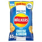 Walkers Less Salt Mild Cheese & Onion 45G, Blue