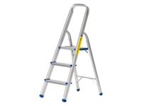 Aluminium Step Ladder, Lightweight Portable, Heavy Duty 3 or 4 or 5 Tread Folding Ladder (3 Tread)