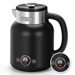 Taylor Swoden Electric Kettle 1.7L, Variable Temperature Control Kettle with Digital LED Display, Fast Boil Quiet Kettles Cordless, Double-Walls, Keep Warm, Stainless Steel, Black -Asher