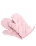 Oven Baking Gloves Thick Heat Resistant Insulation Heat Proof Cotton Oven Glove Pot Holder Cooking Mitts Kitchen Essential 1 Pair Pink