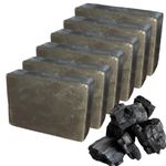 ZALPHARM Organic Activated Charcoal Soap with Coconut Oil - Handmade Natural Detoxifying Bar Soap - 100g (PACK OF 6)