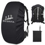 Besrina Backpack Rain Cover (15-90L),Upgraded Non-Slip Cross Buckle Strap & Reflective Waterproof Rucksack Cover for Hiking Camping Traveling Cycling