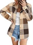 Zeagoo Flannels for Women Shacket Jacket Button Down Plaid Flannel Shirts 2024 Fall Pliad Jacket