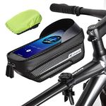 whale fall Portable Bike Bag, Bike Phone Mount, Bike Accessories, Phone Holder for Bike, Sturdy/Waterproof, Germany Bayer 0.25mm TPU, 4” - 7” Cellphone, Black, X1