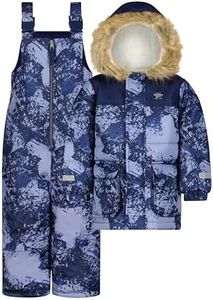 OshKosh B'Gosh boys Ski Jacket and Snowbib Snowsuit Set, Blue Abstract, 4 Years
