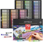 ARTEZA Soft Pastels for Artists, Set of 72 Chalk Pastels for Artists Sticks, Chalk Crayons Art Supplies for Drawing, Blending, Layering, and Shading