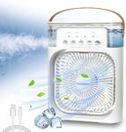 Mabron [ New Limited Deal with 15 Years Warranty ] Mini Cooler Fan for Room Cooling Rechargeable Fan Portable Ac and Portable Air Conditioners Water Cooler for Room Cooling Mini Humidifier_10 WHITE