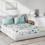 DDECOR - Brick 100% Cotton Double Bedsheet with 2 Pillow Covers, Turqouise