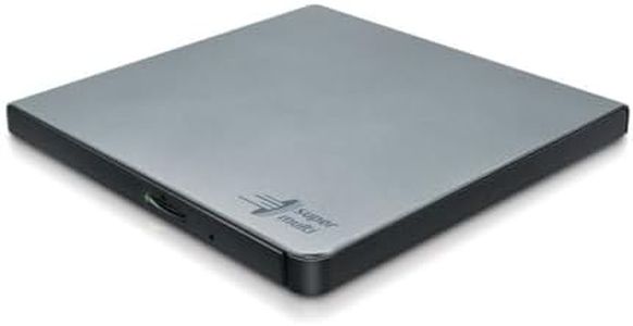 Hitachi-LG GP57 External DVD Drive, Slim Portable DVD Player/Writer for Laptop/Desktop PC, with USB 2.0, Windows and Mac OS Compatible, 8x Read/Write Speed - Silver