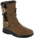 Cushion Walk Fur Lined Soft Lightweight Flexible Zip Buckle Ladies Boots UK 3-8 (UK 7 EU 40, Tan)