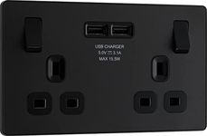 BG Electrical Evolve Double Switched Power Socket with 2 USB Charging Ports