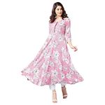 Tissu Women's Rayon a-line Kurta (1922_Pink_XL)