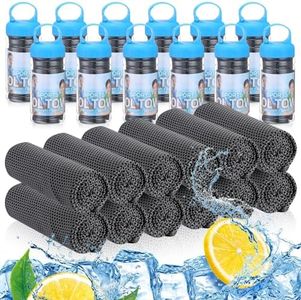 Hosuly 12 Pack 32 x 12 in Cooling Towels Bulk for Neck and Face Microfiber Ice Towel Sweat Towels Breathable Soft Chilly Towel Portable Cool Neck Rags for Sport Gym Workout (Dark Gray)