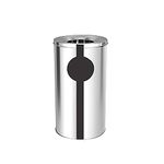 MOFNA Stainless Steel Ash Can Dustbin Open-Top 14"X 28" 80 Liter Trash Can Garbage And Paper Bin Round Shape Silver Color Slim And Fingerprint-Proof Finish Use For Home, Office, Kitchen, Bathroom