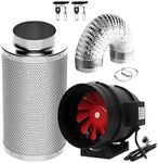 SunStream 8" Grow Tent Ventilation Kit, 720 CFM Inline Fan, Carbon Filter, 25ft Ducting Ventilation System for 4x4/5x5 Grow Tents Indoor Gardening, Hydroponics