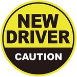 GEEKBEAR New Driver Car Magnet - Colorful, Reflective, Weather-Resistant - Circular 4.7 x 4.7 in (Yellow/Black)