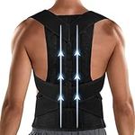 DOEOMK Posture Corrector for Men and Women, Back Brace Posture Corrector, Upper Back Straightener - Relief Pain in Neck Back and Shoulders, Adjustable Back Posture Belt Office Home Gym Unisex (XL)