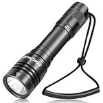 WholeFire Diving Flashlight, 2000 Lumens Scuba Diving Torch, Professional 70M Underwater Flashlight IPX8 Waterproof Dive Light LED Submarine Lights