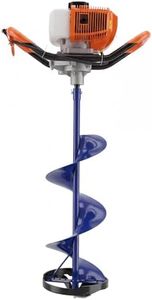 Garvee 52CC 2 Stroke Gas Powered Ice Auger for Ice Fishing, Heavy Duty Ice Burrowing Drilling with 10" Diameter 31.5" Length Ice Fishing Augers and EPA Certificate