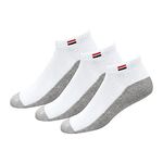 NAVYSPORT Socks for Men Solid Ankle Length Cotton Socks, Free Size, Pack of 3 (White/Grey)