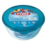 Pyrex 180P000 - 2 Liter Bowl With Lid from Borosilicate Glass Stain Resistant Assorted