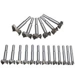 HPMAISON Forstner Drill Bit, 19PCS Tungsten Steel Boring Hole Saw Set, 10mm - 40mm Forstner Drill Cutter Bit Set Round Shank Wood Tools