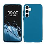 kwmobile Case Compatible with Samsung Galaxy A35 Case - Soft Slim Protective TPU Silicone Cover - Caribbean Blue