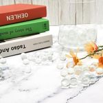 Zalaxt 120 pcs Clear Round Glass Marble, Aquarium Decor Wedding Vase Filler Centerpiece Decor, Colored Rocks Table Scatter, Aquarium and Fish Tank Pebbles