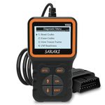 SAKAKI Car OBD II Scanner Code Reader Engine Fault Universal Scanner CAN Diagnostic Tool for All OBD2 Protocol Cars Since 1996 with Freeze Frame/I/M Readiness Orange