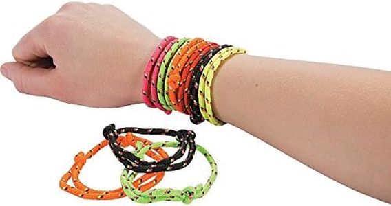 Fun Express Bulk Friendship Bracelets - 72 adjustable nylon bracelets in a variety of colors - Party Favors and Giveaways