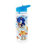 Blueprint Collections Sonic Water Bottle | Sonic the Hedgehog | 650ml Capacity | Water Bottles with Straw | Reusable Bottle | Drinks Bottle | Travel Bottle | Sonic Gifts | Kids Water Bottles