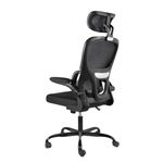 JAJALUYA Ergonomic Office Chair - High Back Mesh Design Desk Chair, Dynamic Lumbar Support with Adjustable Headrest, Reversible Armrests, Comfortable Cushion, Chair for Home Office and Study (Black)