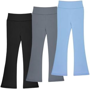 BIG ELEPHANT Girls Flare Leggings Kids Bell Bottoms High Waisted Bootcut Yoga Dance Flared Pants