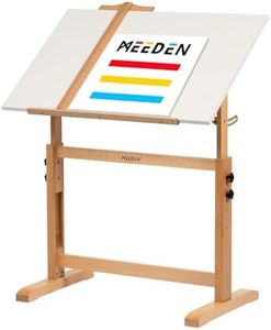 MEEDEN White Adjustable Drafting Table: 35.5" x 23.5" Art Drawing Desk with Height Adjustment - Solid Beech Wood Craft Painting Table - Large Tilting Table for Adults Artists Wrtiting Working