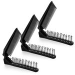 3 Pcs Folding Hair Brush Hair Comb Portable Travel Size Hair Brush Double Headed Anti Static Hair Brush Compact Foldable Pocket Brush Mini Hairbrush for Purse Plastic Folding Comb for Men Women