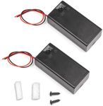 LAMPVPATH (Pack of 2) 9v Battery Holder, 9 Volt Battery Holder with Switch, 9v Battery Case with Switch