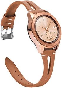 TOYOUTHS Compatible with Samsung Galaxy Watch 7/FE/6/5/4/Active 2 40mm 44mm Band, 20mm Leather Strap for Galaxy Watch 6 Classic 43mm 47mm/Watch 5 Pro 45mm/Watch 4 Classic/Watch 3 41mm Bands, Brown