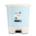 Nayasa Unibin Square 33 Ltrs With Lid and Detachable Plastic Bin With Handle For Easy Lift, Modern & Strong Body Structural Pedal Dustbin For Home, Kitchen, Bathroom, Office & Hospital, Light Blue