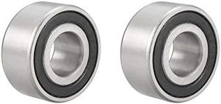 uxcell 5202-2RS 3202-2RS Double Row Angular Contact Ball Bearing 15x35x15.9mm Sealed Chrome Steel Bearings 2-Pack