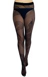 Pamela Mann Snake Net Tights Vintage Hosiery Gothic Alternative Fishnet, Black, US 16-20