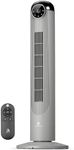 Antarctic Star T36 Tower Fan-36 Inch, Bladeless Oscillating Fan with Remote, 6 Speeds & 4 Modes, LED Display, 9H Timer, Quiet Floor Standing Fan for Bedroom Living Room Office, Grey