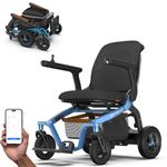 ROBOOTER E40: Portable Electric Wheelchair for Adults, Foldable Lightweight Airline-Friendly Design, Extended Range for Everyday Use and Travelling - Motorized Power Chair supporting up to 330 lbs (Royal Blue)