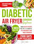 Diabetic Air Fryer Cookbook for Beginners: 2000 Days of Quick, Healthy Recipes for Type 1 & 2 Diabetes. Fits Prediabetic & Newly Diagnosed. Low-Carb, Low-Sugar Diet with a 30-Day Meal Plan.