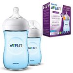 Philips Avent Natural Baby Feeding Bottle Combo| No.1 Brand Recommended by Moms Worldwide | Natural Response Technology Mimics Breastfeeding (260ml Blue - 2pc Combo)
