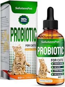 Probiotics for Cats for Digestive Support – Cat Probiotics for Indoor Cats Help with Colic, Upset Stomachs, Diarrhea, Gas, and Bloating – Prebiotics + Pleasant Chicken Flavor Inside – 2 Oz