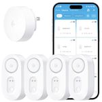 GoveeLife Upgraded Smart Water Leak Detector 1s with 1804ft Ultra-Long Range, WiFi Water Sensor with SMS/Email/APP Push and Sound Alarm, 5-Year Battery Life, Suit for Home, Basement, Kitchen, 4 Pack